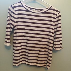J.Crew burgundy stripe top